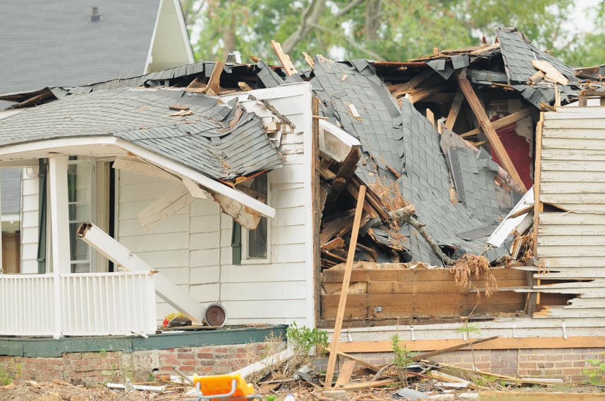 Home damged by tornado